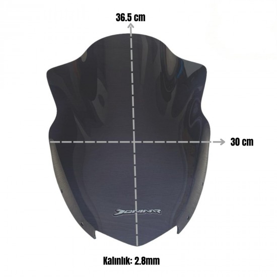 Bajaj Dominar 250/400 FÜME(2017-24) Kısa Siperlik Camı-Çanta Demiri(5mm Extra Güçlü)Takımı