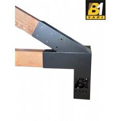 Pergola Kamelya 4 Kollu Açılı Kenar Bağlantı Aparatı Sağ