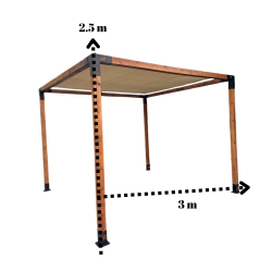 Ahşap Pergola- Kamelya Ve Bağlantı Setleri -2,4 M Yükseklik 3 *3 M Genişlik